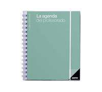 ADDITIO Agenda des enseignants - Planification trimestrielle - Vue hebdomadaire - Évaluation - Dimensions : 16,5 x 21,5 cm - Espagnol - Vert