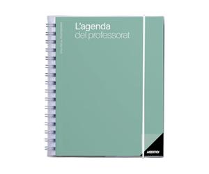 ADDITIO Agenda des enseignants - Planification trimestrielle - Vue hebdomadaire - Évaluation - Dimensions : 16,5 x 21,5 cm - Catalan - Vert
