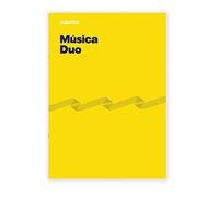 ADDITIO - Cahier de musique DUO | Adaptés à tous les âges et processus d'apprentissage | 8 portées de 9 mm | Quadrillage pour annotations | 40 pages | A4 | Papier écologique | Agrafes | Jaune