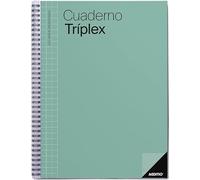 ADDITIO - Cahier triplex pour enseignants | Planification mensuelle et hebdomadaire | Évaluation | Tutorat | Réunions | Papier écologique | Taille 22,5 x 31 cm | Espagnol | Vert