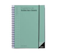 ADDITIO - Carnet de toutes les classes - 1 jour par page pour les enseignants - Planification quotidienne avec organisation par mois | Évaluation continue | Taille 17 x 24 cm | Espagnol | Vert