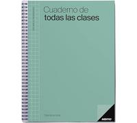 ADDITIO Carnet de toutes les classes avec vue hebdomadaire pour enseignants | Évaluation continue | Programmation hebdomadaire des cours | Taille 22,5 x 31 cm | Espagnol | Vert