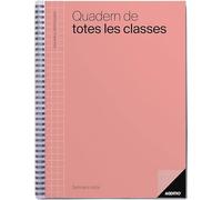 ADDITIO Carnet de toutes les classes semainier pour enseignants | Évaluation continue | Programmation hebdomadaire des cours | Format 22,5 x 31 cm | Catalan | Corail