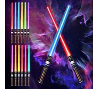 ADDLIVE 12 Couleurs Sabre Laser, 2 Pièces Lightsaber, 2 en 1 Rétractable Sabre Laser Lumineux Enfant avec Son et Lumière, FX Simulé Film de Combat Polices Sonores pour Fête, Cadeau, Cosplay
