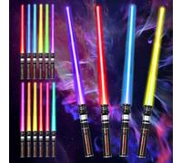 ADDLIVE 12 Couleurs Sabre Laser, 4 Pièces Lightsaber, 2 en 1 Rétractable Sabre Laser Lumineux Enfant avec Son et Lumière, FX Simulé Film de Combat Polices Sonores pour Fête, Cadeau, Cosplay