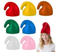 ADDLIVE Chapeau de Nain, 7 Pièces Bonnet Lutin, Bonnet de Nain, Bon-net Schtroumpf, Bon-net de Gnomes, Chap-eau Pointu, C-hapeau Rigolo pour les Fêtes Costumées Carnaval, Halloween et Noël