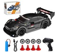 ADDLIVE RC Drift Car, 1:24 Voiture Télécommandée Drift, 30km/h Haute Vitesse 4WD, 2.4 GHz Rechargeable Mini Voiture Télécommandée avec Cool LED Lighting & 2 Batteries, pour Drift et Race