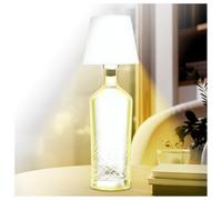 AddLiving Lampe LED bouteille | Lampe à batterie avec fonction tactile | Lampe de chevet à intensité variable | Abat-jour | 3 couleurs de lumière | 56 LED | Résistant aux intempéries IP44 | Bouteille