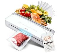 AddLiving Machine à emballer sous vide, pour aliments, avec 5 sacs sous vide (20 x 30 cm), machine à sceller sous vide, automatique, panneau tactile, fonction soft, fruits et légumes
