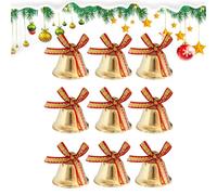 Addobbi a Campana di Natale - Piccole Decorazioni in Metallo con Fiocchi - Decor Ghirlande Campana Natalizie | Per Casa Salotto Balcone Porta Giardino Patio Cortile Fattoria