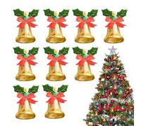 Addobbi a Campana di Natale - Piccole Decorazioni in Metallo Con Fiocchi - Decor Ghirlande Campana Natalizie | per CASA Salotto Balcone Porta Giardino Patio Cortile Fattoria