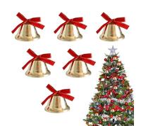 Addobbi a Campana di Natale - Piccole Decorazioni in Metallo Con Fiocchi - Decor Ghirlande Campana Natalizie | per CASA Salotto Balcone Porta Giardino Patio Cortile Fattoria