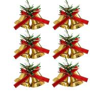 Addobbi a Campana di Natale - Piccole Decorazioni in Metallo Con Fiocchi - Decor Ghirlande Campana Natalizie | per CASA Salotto Balcone Porta Giardino Patio Cortile Fattoria