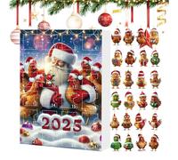 Addobbi Natalizi A Forma Di Gallina Per Albero Di Natale - 1.18 Pollici Calendario 'Avvento 2025 Con 24 Pendenti Festivi, Ciondoli Animali In Acrilico 2D Per Specchietto Auto Casa Albero Di Natale