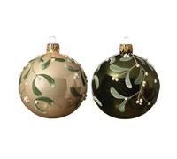 Addobbo Arbre de Noël Boule d'arbre de Noël Diamètre 8 cm Figures assorties Varzi Noël (or et vert gui 6 pièces)