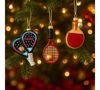 Addobbo Arbre de Noël Sport Assorti, Raquettes Padel, Tennis ou Ping Pong pour un Noël dynamique, Idéal pour les amateurs de sport 11cm - Varzi depuis 1956