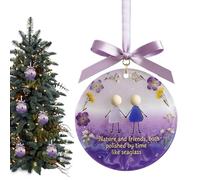 Addobbo Noël Amitié | Addobbo Casa Pendentif Acrylique 2D - Pendentif 'Amitié en acrylique pour les fêtes - Pour intérieur chambre de séjour, seuils de jardin, rassemblements familiaux, fêtes de Noël