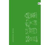 Address Book: A4 Large Print Contact Notebook Organizer with Alphabetical Tabs | Large Print | Stylish Cute Cat Design Green