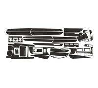 ADDUE Sticker Voiture Noir Vinyle Modern Rectangulaire Équipement Gear - Noir pour Audi A6 C6 2005-2011 LHD Intérieur Fenêtre Commande Interrupteur Autocollant Kit Garniture panneau Console