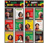 Adduster Lot de 14 affiches d'histoire des Noirs - Mois de l'histoire des femmes noires - Décoration murale pour salle de classe et tableau d'affichage - 34 x 25,9 cm