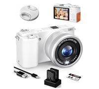 Ade Appareil Photo numérique Compact 4K 64 MP avec capteur CMOS et Zoom Optique 12x, écran 2,8 Pouces, Wi-FI/HDMI, Carte mémoire 64 Go, 2 Batteries et Chargeur (Blanc)