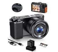 Ade Appareil Photo numérique Compact 4K 64 MP avec capteur CMOS et Zoom Optique 12x, écran 2,8 Pouces, Wi-FI/HDMI, Carte mémoire 64 Go, 2 Batteries et Chargeur (Noir)