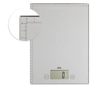 ADE Bridget Pèse-lettres numérique pour colis, Balances postales électroniques, Balances de cuisine avec surface de pesée XXL et règle centimétrique. Peser au gramme jusqu'à 20 kg. Argent | KE 1700