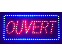 ADE LIGHT Enseigne lumineuse à LED Ouvert rouge/bleu 48x24x2.5cm