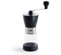 ADE Moulin à café manuel avec manivelle, Broyeur en céramique robuste, Réglage en continu du degré de mouture, Récipient en verre avec une capacité de 65 g de poudre de café | KG2000