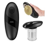 ADE Ouvre boite de conserve électrique | parfait pour les seniors | sans effort | ouvre-couvercle pratique avec aimant et crochet | sans bords tranchants | piles incluses