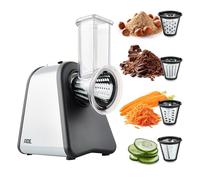 ADE Râpe de cuisine électrique | max. 500 W | découpe legumes facilment, fromage, carottes, chocolat | coupe légumes | 4 accessoires | boîtier en acier inoxydable