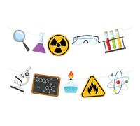 Adecortalk Bannière scientifique à suspendre sur le thème du laboratoire de chimie - Fournitures de fête d'anniversaire pour l'école, la salle de classe, les scientifiques, les décorations de fête de