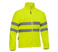 Adeepi Polaire HV jaune | Haute-Visibilité | Deux poches frontales zippées | Fermeture centrale zippée | Bandes réfléchissantes | Taille ajustable | Usage Professionnel | Jaune Fluo | 2XL