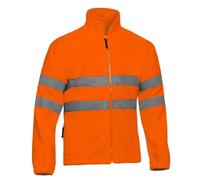 Adeepi Polaire HV orange | Haute-Visibilité | Deux poches frontales zippées | Fermeture centrale zippée | Bandes réfléchissantes | Taille ajustable | Usage Professionnel | Orange Fluo | L