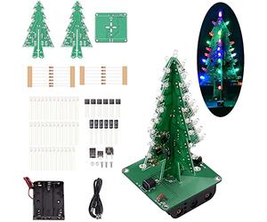 Adeept Colorful DIY Kit 3D LED 7 Colors Flashing RGB Electronic Circuit Assembly STEM Project for Adults