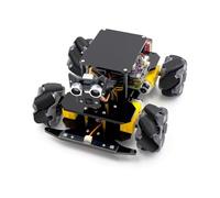 Adeept Kit de voiture intelligent 4WD Mecanum Wheel pour Raspberry Pi 5/4B/3B/3B+(carte non incluse), suivi de ligne, suivi de la lumière, prévention des obstacles, moteur servo, écran OLED