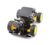 Adeept Kit de voiture intelligente 4WD pour Raspberry Pi 5/4B/3B/3B+ (carte non incluse), suivi de ligne, traçage de lumière, évitement d'obstacles, servomoteur, écran OLED, buzzer, affichage LED Dot