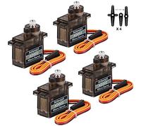 Adeept Lot de 4 Micro-servomoteurs AD002 9G en métal pour Bricolage de Voiture, Robot, Bras robotique, STEM, Raspberry Pi, Arduino Projet, hélicoptère, Avion, Bateau