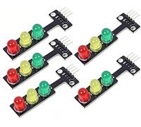 Adeept Lot de 5 mini modules d'affichage LED 5 V CC 5 mm pour Arduino Creative DIY Project Kit, Raspberry Pi, RGB-Traffic Light pour modèle de système de circulation
