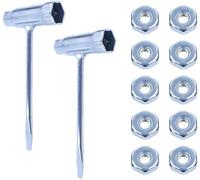 Adefol 2pcs ougie avec 10pcs Écrou de Tronçonneuse 13 x 19 mm, pour Stihl 017 018 MS170 MS180 et Plus, Accessoires pour tronçonneuse Tondeuse à gazon Outil de Réparation et Entretien