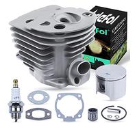 Adefol 46 mm Cylindre pour tronçonneuse Husqvarna 51 55 Rancher Remplace pour 503609171 503609172 avec Silencieux d'aiguille d'ours Kit