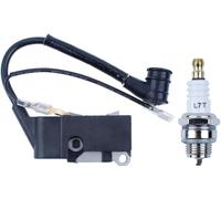 Adefol Bobine d'Allumage pour Chinoise Tronçonneuse 4500 5200 5800 45cc 52cc 58cc 2 Temps Module de Bobine Allumage Tronconneuse Pièces de Rechange Professionnelles avec Bougie