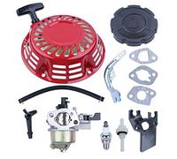 Adefol Carburateur Démarreur à recul pour Honda GX160 GX200 5.5hp 6.5hp Moteur Pièces de Rechange avec Tuyau de Carburant Bougie d'allumage Levier du Bras du régulateur Kit