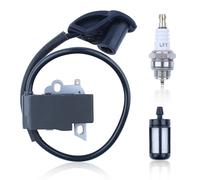 Adefol Kit Bobine d'allumage Pour Stihl FS120 FS120R FS200 FS200R FS 020 FS 202 TS200 FS 250 FS250R FS300 FS350 Débroussailleuse,avce Filtre à Carburant, bougie d'allumage, Remplacement 4134-400-1301