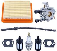 Adefol Kit de Carburateur pour Stihl FS120 FS200 FS020 FS202 FS300 FS350 Débroussailleuse, Joint + Filtre à Air et Filtre à Carburant + Tuyau de Carburant + Bougie d'allumage