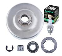 Adefol Pignon Kit de Pièces pour Tronconneuse Husqvarna 372 371 365 362 XP et Jonsered 2172 2171 2165 2163 2071 2065 2063, Tambour Embrayage + Pignon de Jante + Bougie Allumage 6 en 1