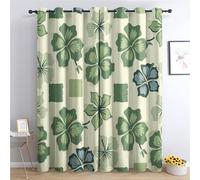 ADEIRO Rideau Occultant Vert Fleurie, Lot de 2 Rideaux Fleurs Thermique Isolant Anti Chaleur à Œillets Maison Chambre Salon Fenetre Decoration Intérieurs, 140x200 cm (L x H)