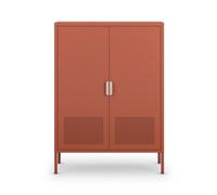Adel - Buffet haut 2 portes en métal H110cm - Terracotta