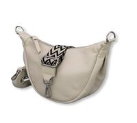 ADEL Diana Sac à bandoulière en cuir véritable fait main avec sangle en cuir + large sangle à motifs 4 compartiments Fabriqué en Italie