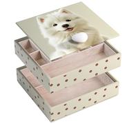 ADEL DREAM Boîte à bijoux organisateur de bijoux boîte à bijoux à 2 niveaux boîte à bijoux cadeau pour femme fille et petite amie pour un anniversaire et des vacances chien